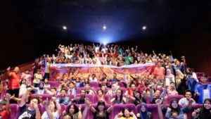 Nobar Daihatsu : acara nonton bareng (nobar) film Spiderman bagi customer maupun awak media, di XXI Theatre Ciputra World Surabaya, Minggu (9/7/2017).