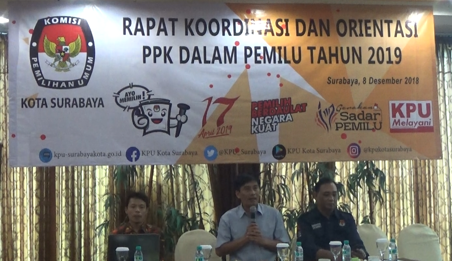 Sukseskan Pileg dan Pilpres 2019, KPU Surabaya Gelar Rakor dan Orientasi Seluruh PPK