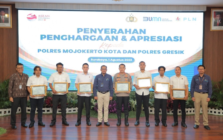 Ungkap Kasus Pencurian Kabel, PLN Beri Penghargaan Polres Mojokerto Kota dan Polres Gresik