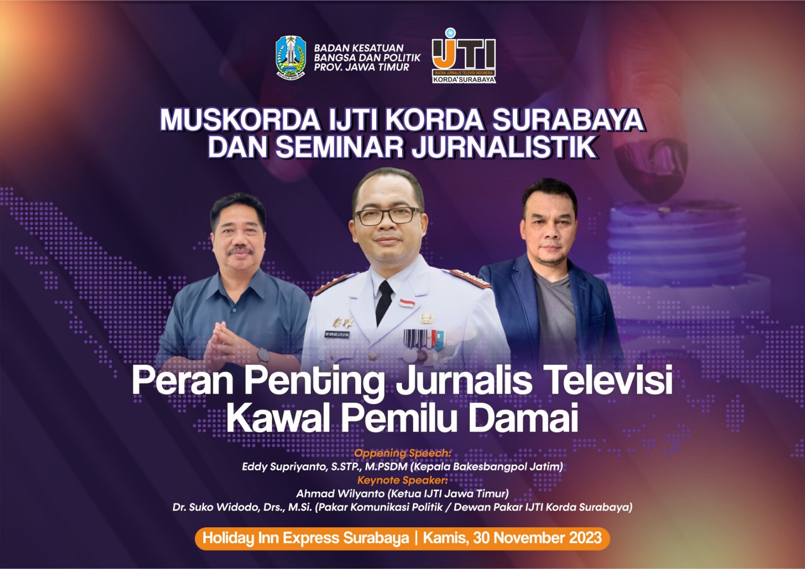 IJTI Korda Surabaya & Bakesbangpol Jatim Gelar Seminar Jurnalistik