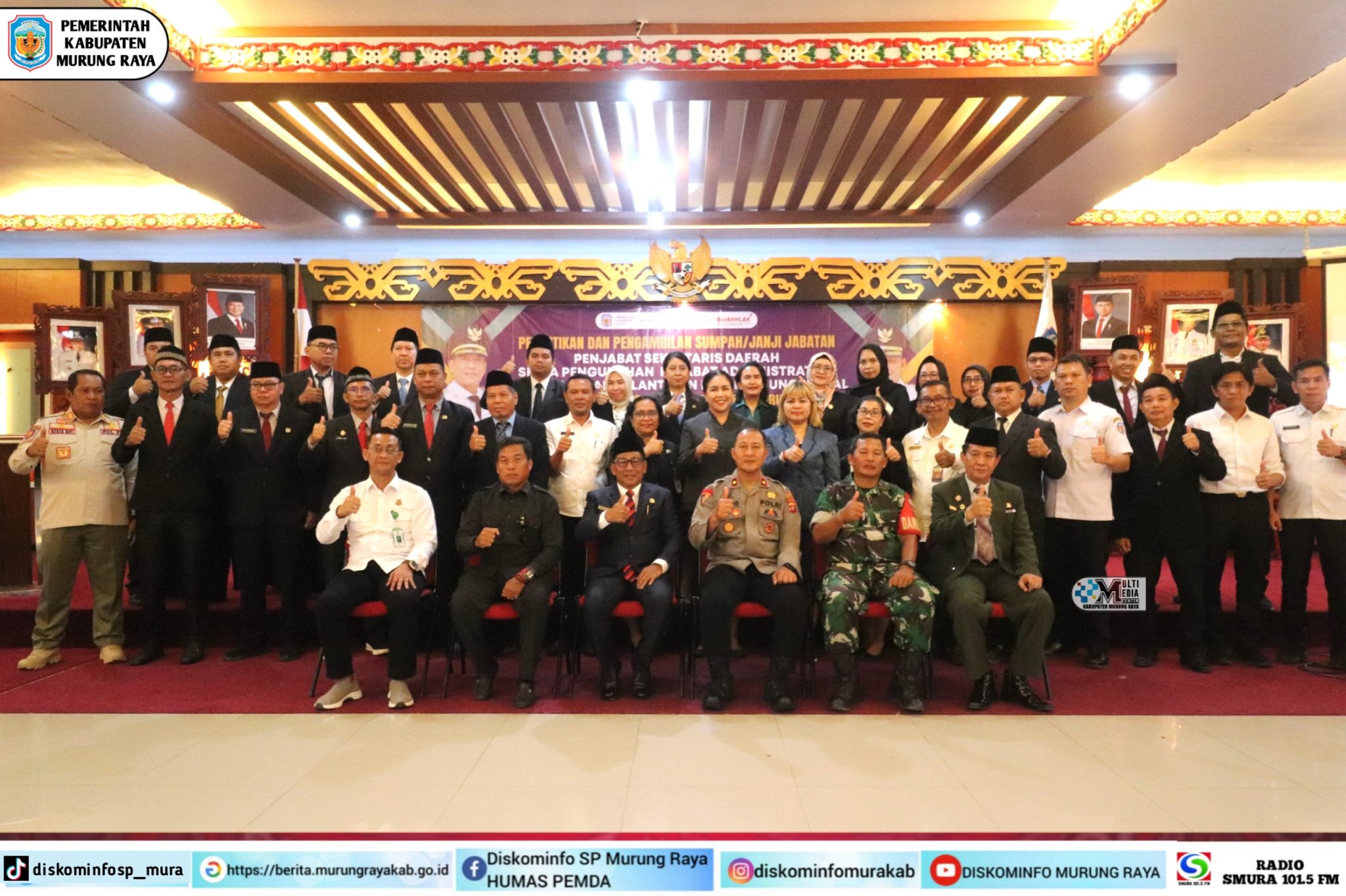 Bupati Murung Raya Heriyus Lantik Pj Sekda